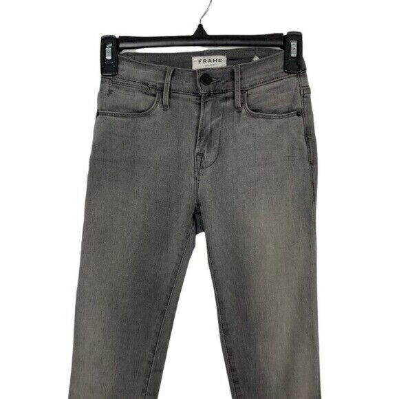Frame Le High Skinny Jeans 23 Gray Stretch Designer Denim Modern - Picture 2 of 8